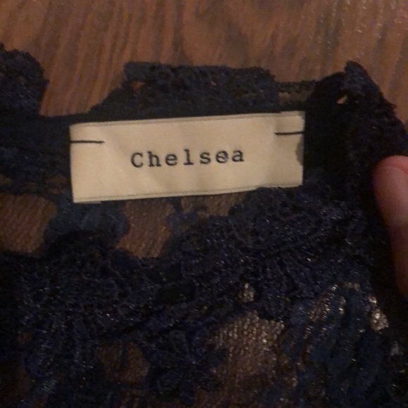 Chelsea lace appliqué dress, dark blue, small. - Picture 7 of 8